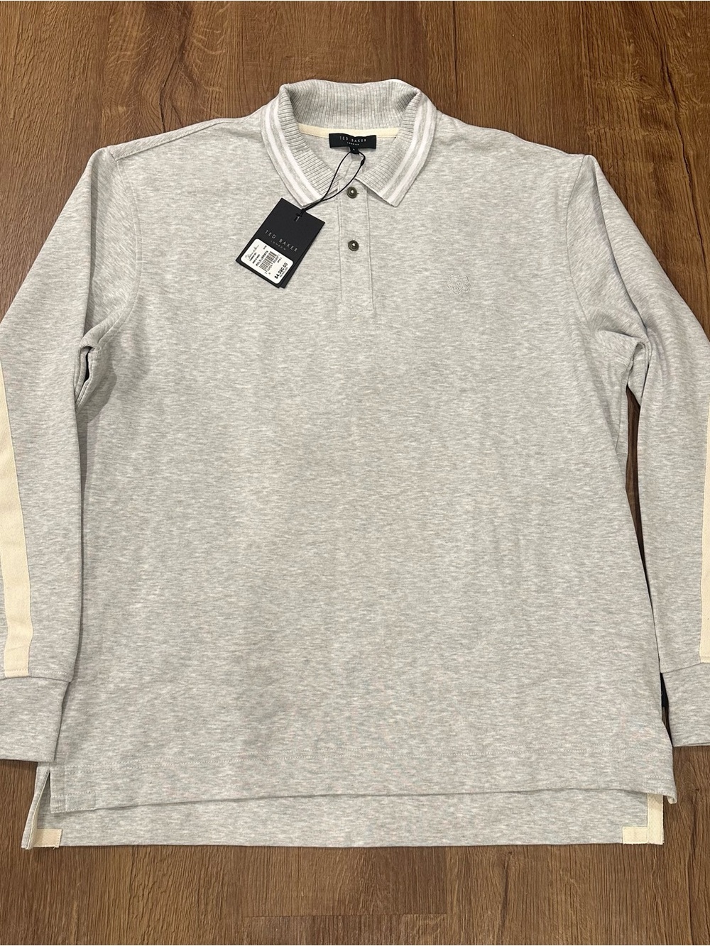 NWT Ted Baker Jermyn Men’s Grey Marl Rugby Polo Shirt Size 4 Large
